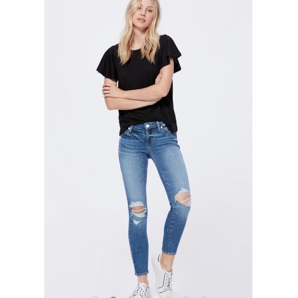Paige distressed verdugo crop jeans